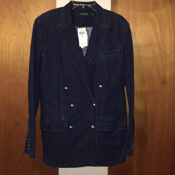 💙NWT Ralph Lauren Denim Double Breasted Blazer - Picture 5 of 11